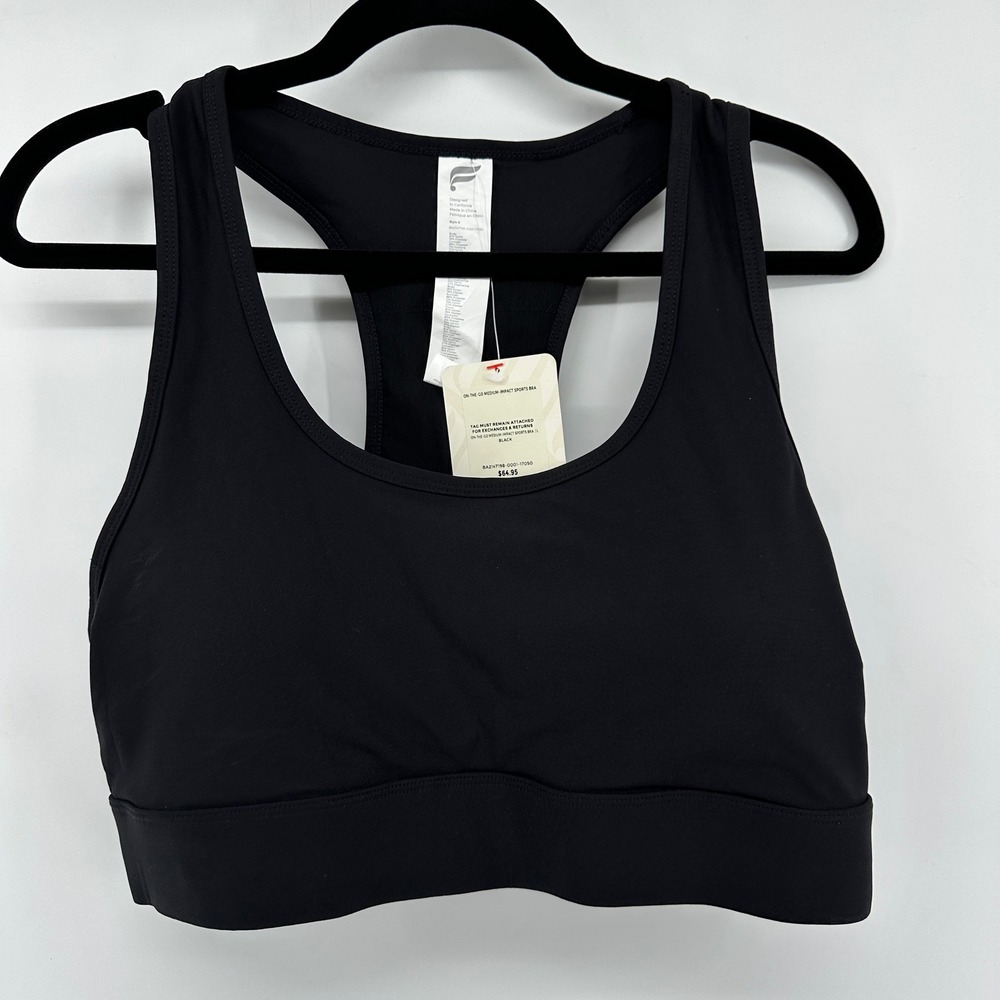 Fabletics On-The-Go Medium-Impact Sports Bra Black BA2147198-0001-17050 L
